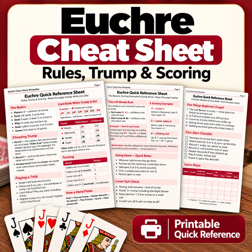 euchre cheat sheet side banner